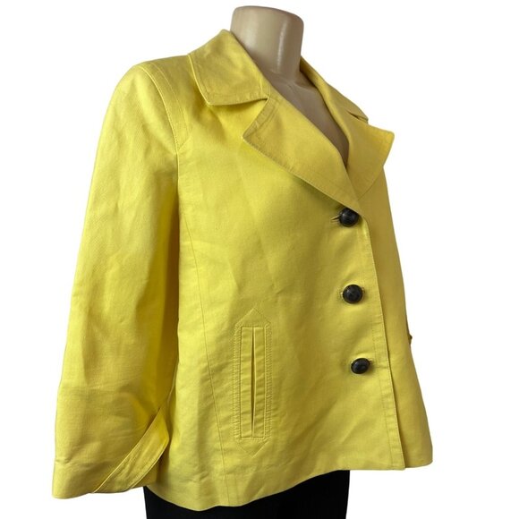Talbots Vintage Women's Yellow 3 Front Button Jacket Sz 12 - Picture 2 of 8